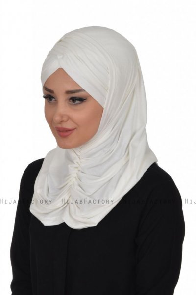 Hilda - Hijab En Coton Crème