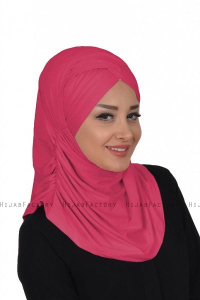 Hilda - Hijab En Coton Fuchsia