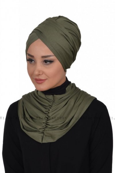 Hilda - Hijab En Coton Kaki