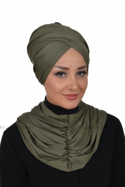 Hilda - Hijab En Coton Kaki