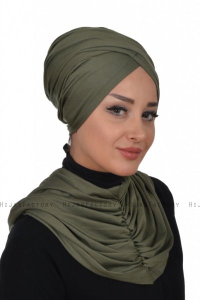 Hilda - Hijab En Coton Kaki