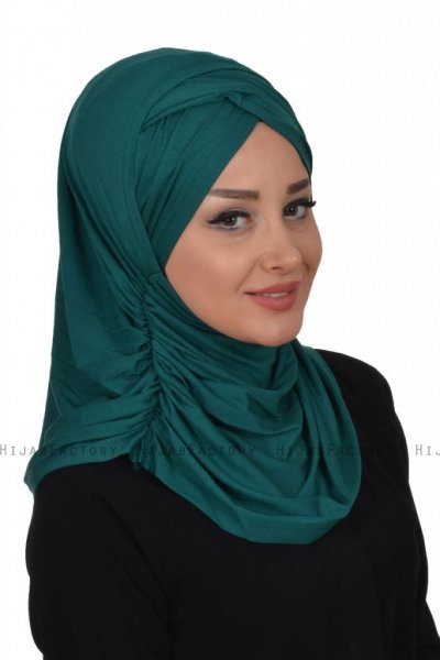 Hilda - Hijab En Coton Vert Foncé