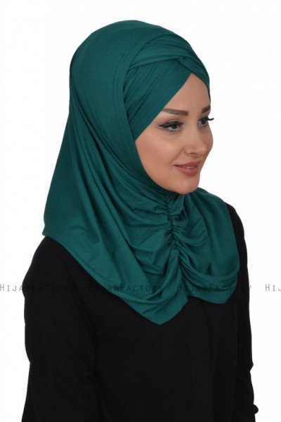 Hilda - Hijab En Coton Vert Foncé