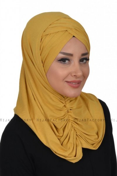 Hilda - Hijab En Coton Moutarde