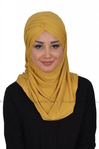 Hilda - Hijab En Coton Moutarde