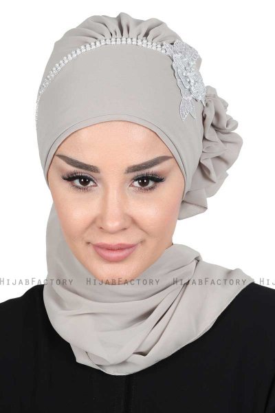 Hillevi - Turban Instant Chiffon Taupe