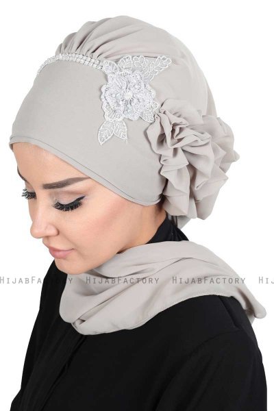 Hillevi - Turban Instant Chiffon Taupe