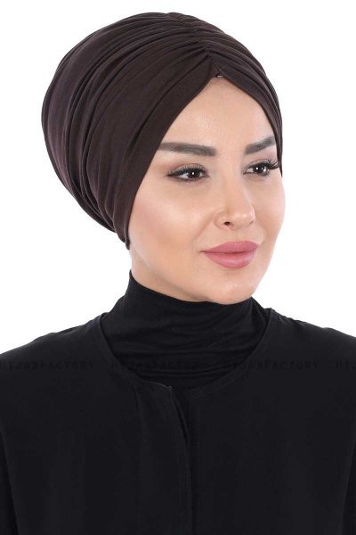 Jill - Turban En Coton Marron - Ayse Turban
