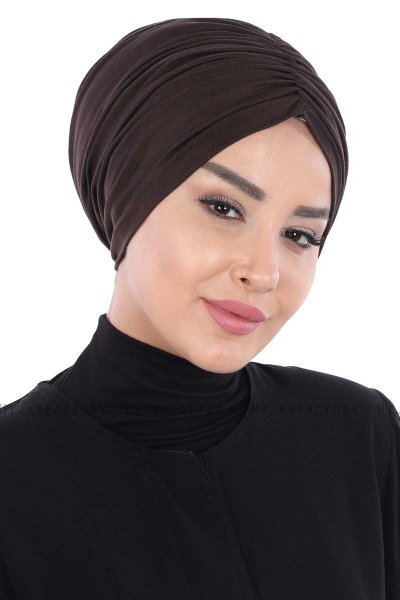 Jill - Turban En Coton Marron - Ayse Turban