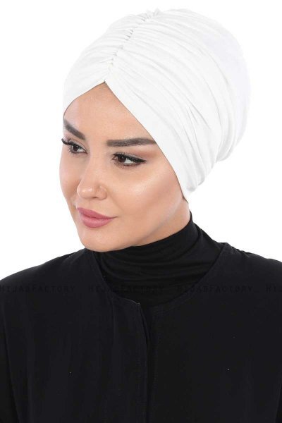 Jill - Turban En Coton Blanc Cassé - Ayse Turban