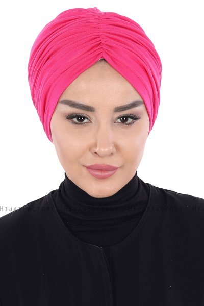 Jill - Turban En Coton Fuchsia - Ayse Turban