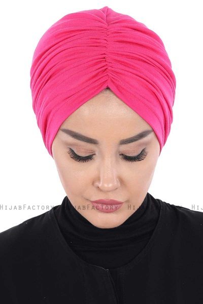 Jill - Turban En Coton Fuchsia - Ayse Turban