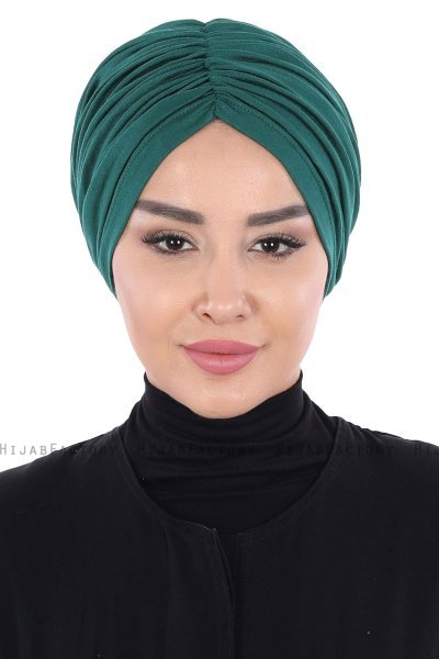 Jill - Turban En Coton Vert Foncé - Ayse Turban