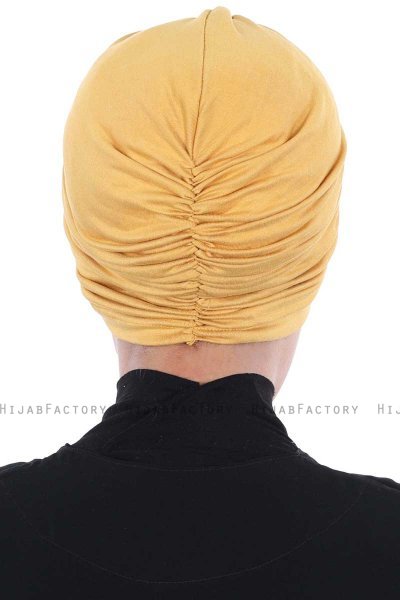 Jill - Turban En Coton Moutarde - Ayse Turban