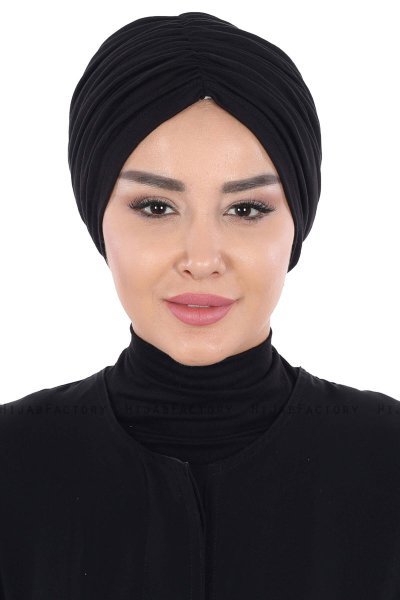 Jill - Turban En Coton Noir - Ayse Turban