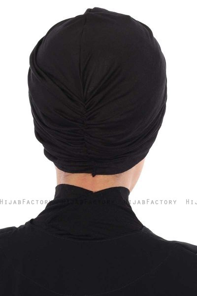 Jill - Turban En Coton Noir - Ayse Turban