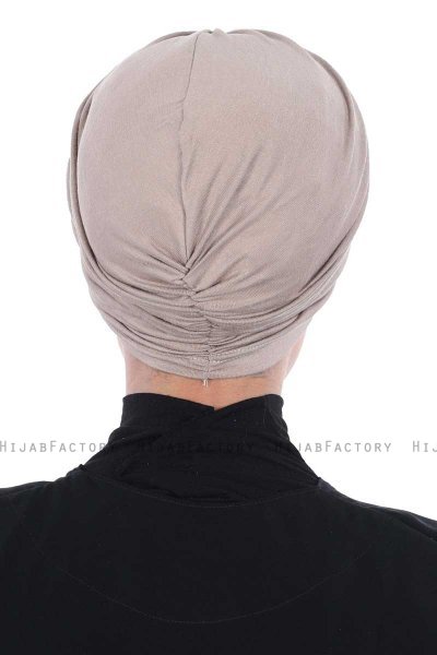 Jill - Turban En Coton Taupe - Ayse Turban