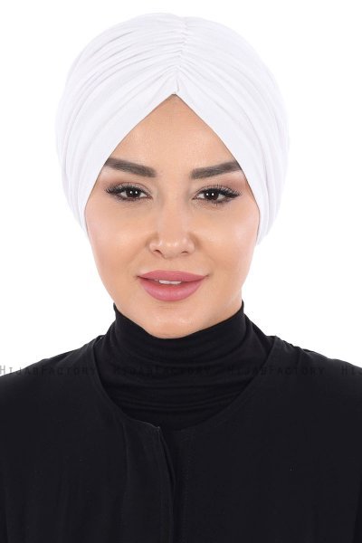 Jill - Turban En Coton Blanc - Ayse Turban