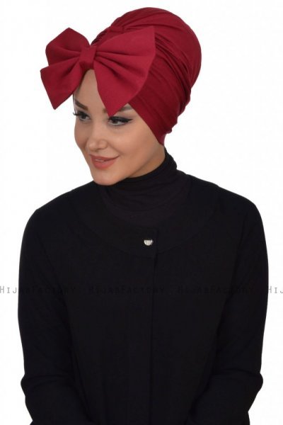 Julia - Turban En Coton Bordeaux - Ayse Turban