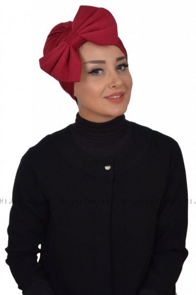 Julia - Turban En Coton Bordeaux - Ayse Turban