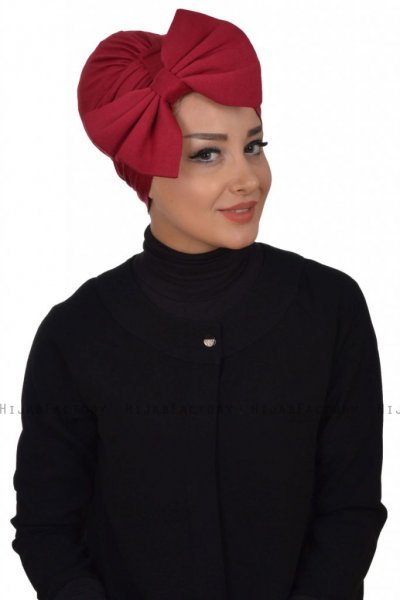 Julia - Turban En Coton Bordeaux - Ayse Turban