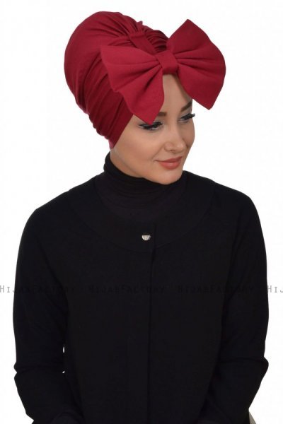 Julia - Turban En Coton Bordeaux - Ayse Turban