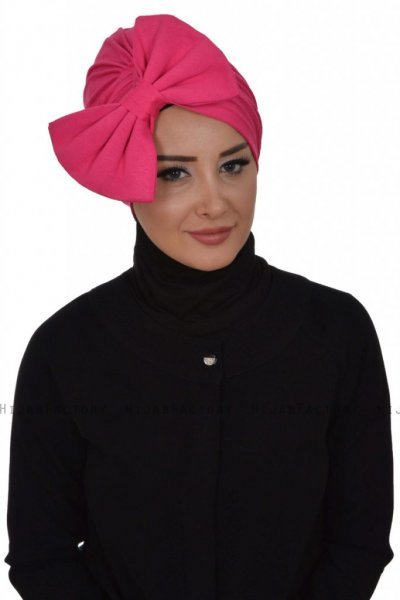 Julia - Turban En Coton Fuchsia - Ayse Turban