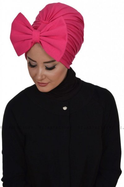 Julia - Turban En Coton Fuchsia - Ayse Turban