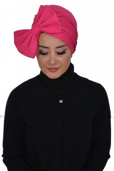 Julia - Turban En Coton Fuchsia - Ayse Turban