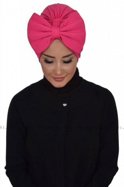 Julia - Turban En Coton Fuchsia - Ayse Turban
