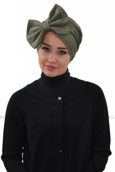 Julia - Turban En Coton Kaki - Ayse Turban