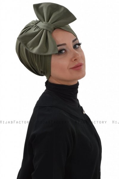 Julia - Turban En Coton Kaki - Ayse Turban