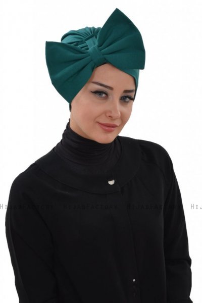 Julia - Turban En Coton Vert Foncé - Ayse Turban