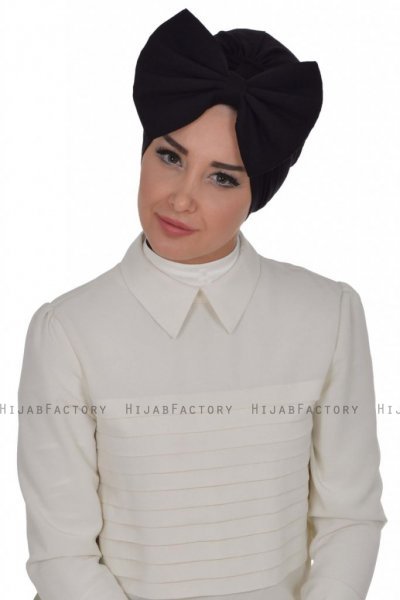 Julia - Turban En Coton Noir - Ayse Turban