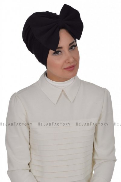 Julia - Turban En Coton Noir - Ayse Turban