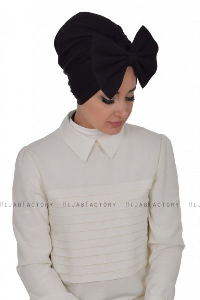 Julia - Turban En Coton Noir - Ayse Turban