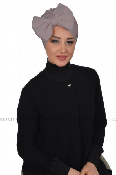 Julia - Turban En Coton Taupe - Ayse Turban