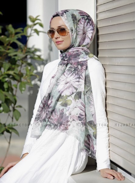 Dounia - Hijab à Motifs Rose