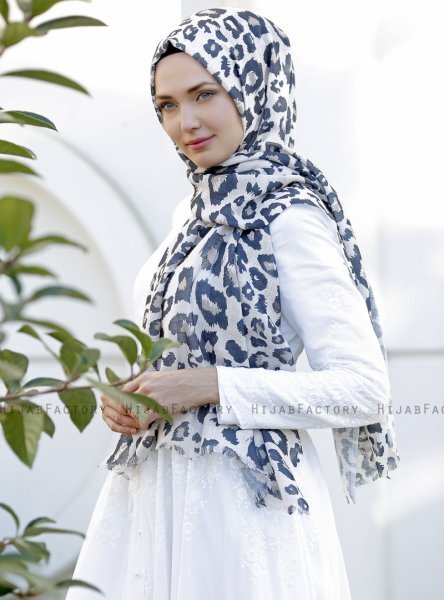 Dounia - Hijab à Motifs Marron