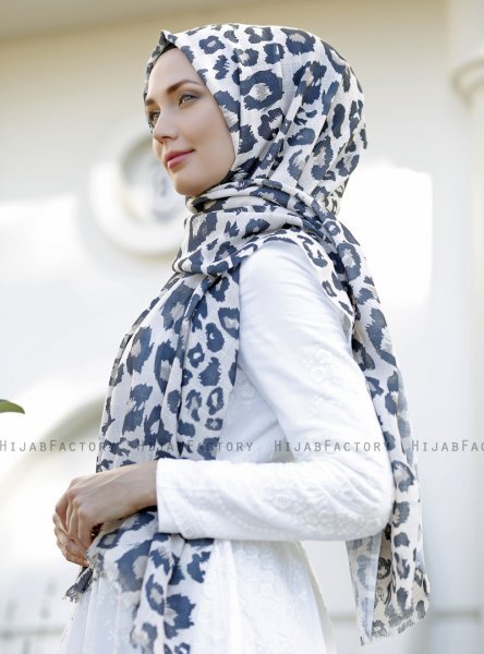 Dounia - Hijab à Motifs Marron