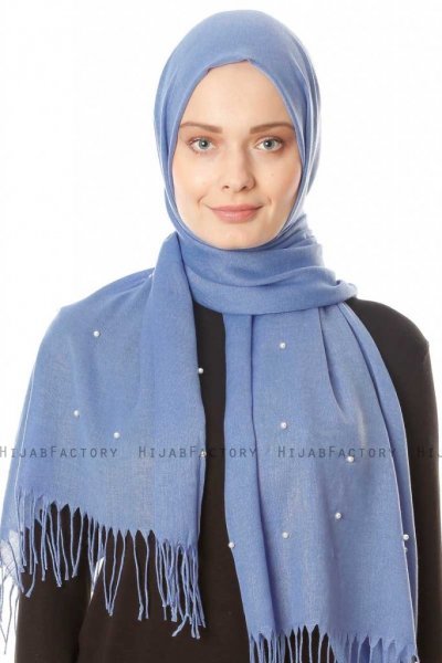 Kadri - Hijab Bleu Clair Avec Des Perles - Özsoy