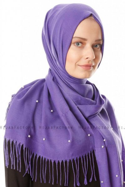 Kadri - Hijab Violet Clair Avec Des Perles - Özsoy