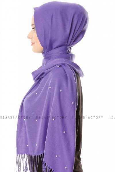 Kadri - Hijab Violet Clair Avec Des Perles - Özsoy