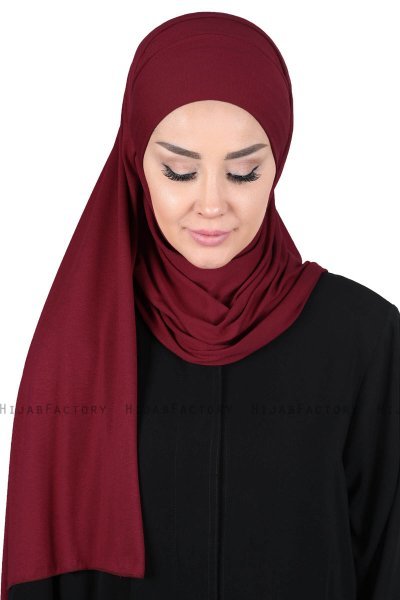 Kaisa - Hijab Coton Pratique Bordeaux