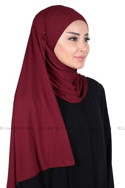 Kaisa - Hijab Coton Pratique Bordeaux
