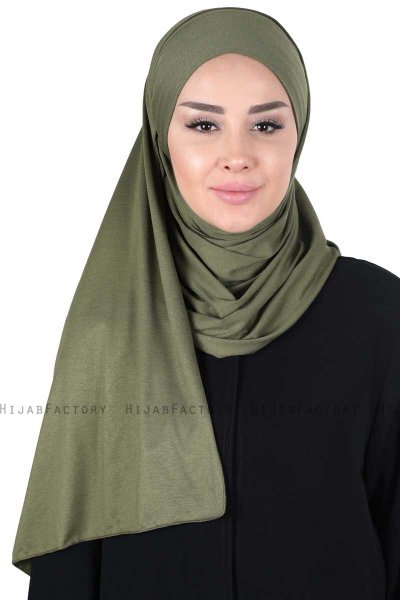 Kaisa - Hijab Coton Pratique Kaki