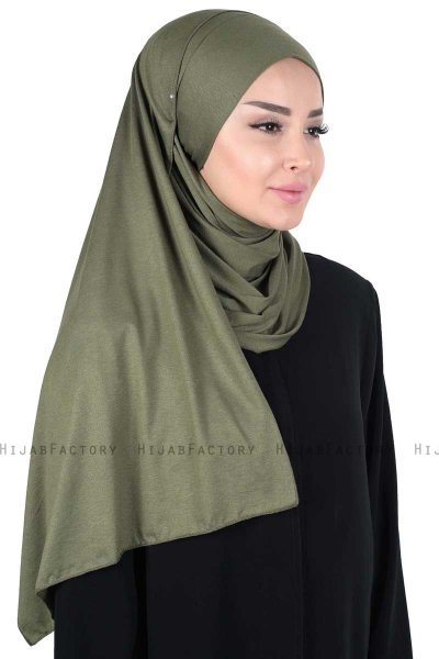 Kaisa - Hijab Coton Pratique Kaki