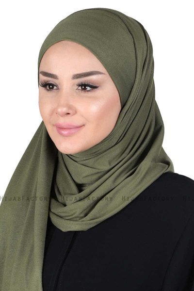 Kaisa - Hijab Coton Pratique Kaki