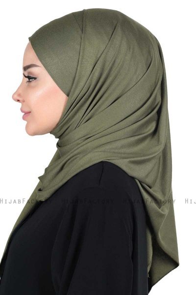 Kaisa - Hijab Coton Pratique Kaki