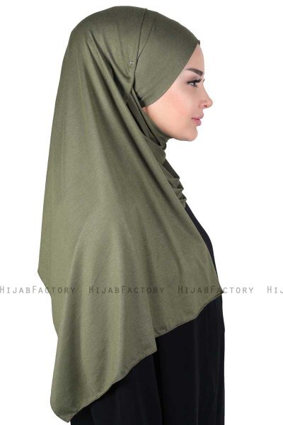 Kaisa - Hijab Coton Pratique Kaki